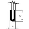 U-profil arrondi EPDM 6x12mm